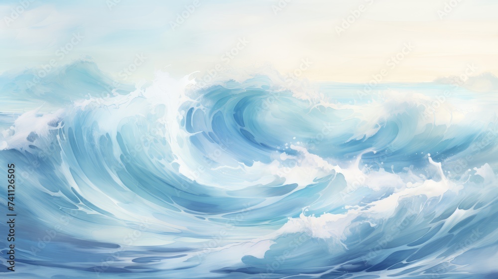 Abstract background with ocean waves.