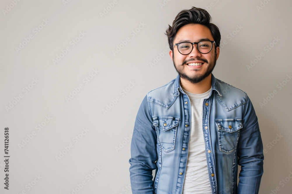 Confident Young Entrepreneur in Casual Denim Jacket: An Exemplar of Modern Professional Style Confident Young Entrepreneur in Casual Denim Jacket: An Exemplar of Modern Professional Style