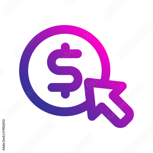 pay per click gradient icon
