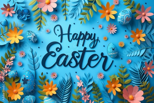 Happy Easter concept. Background with selective focus and copy space