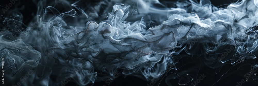 Mist Smoke Color Shiny smoke. Glitter fluid. Ink water. Magic mist. Gray color particles ...