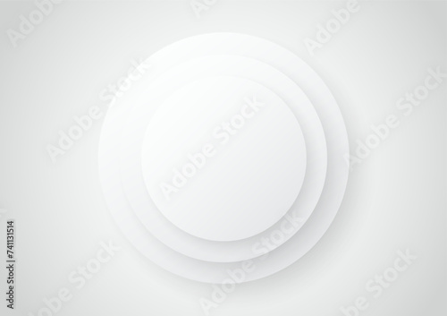 Abstract white circles on white background for your text. Vector illustration
