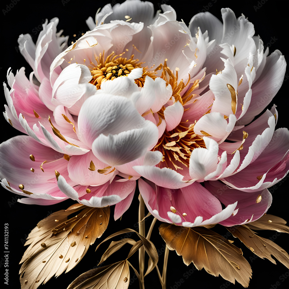 water lily isolated on black