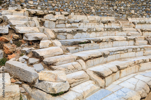 Ancient amphitheater in the city of Ephesus. Background with selective focus and copy space