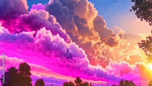 beautiful colored cloudy sky Footage 4k photo
