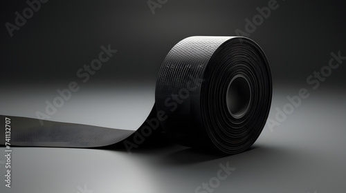 Duct tape roll. Black Adhesive Tape Isolated on White Background. Roll of Electrical Tape