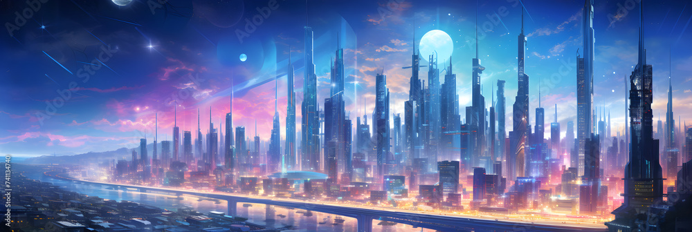 Neon Dreams: A Glimpse of Futuristic GS City with Advanced Technology and Sustainable Engineering