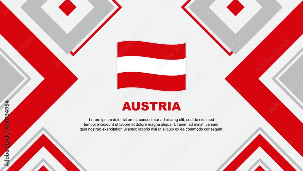Austria Flag Abstract Background Design Template. Austria Independence Day Banner Wallpaper Vector Illustration. Austria Independence Day
