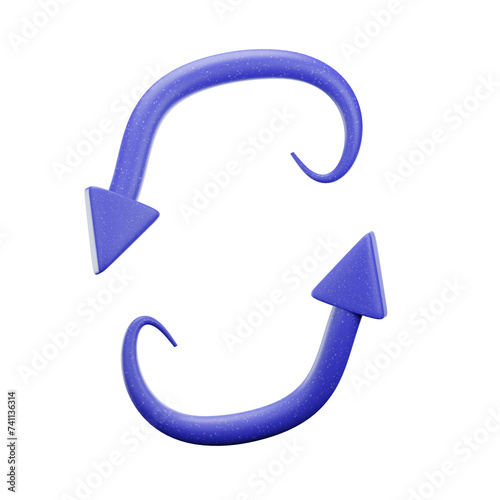 3d blue arrow icon isolated on transparent background-3D illustration