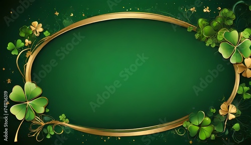 Generative AI   St patricks day background, chalcboard and green heat, clover leafs. High quality photo clover leafs on the green background, shamrock and for Saint Patrick's Day designs
