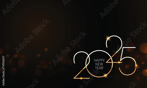 2025 Happy New Year Background Design. Greeting Card, Banner, Poster. Vector Illustration.