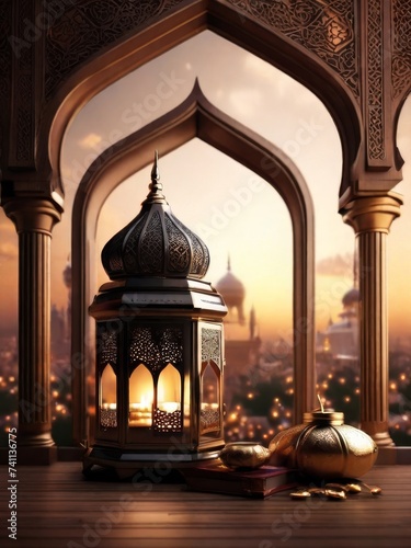 ramadhan background ultra detailed lantern