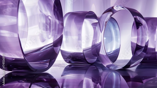 Gleaming Orbs: Glass Circles Reflecting on Background_Generative AI