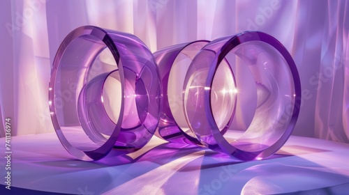 Gleaming Orbs: Glass Circles Reflecting on Background_Generative AI