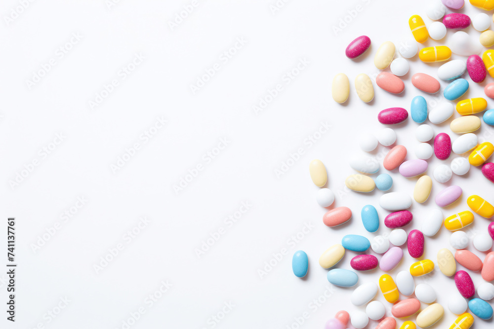 Colorful Confectionery Delight: A Vibrant Rainbow of Sweet Treats on a Bright White Background
