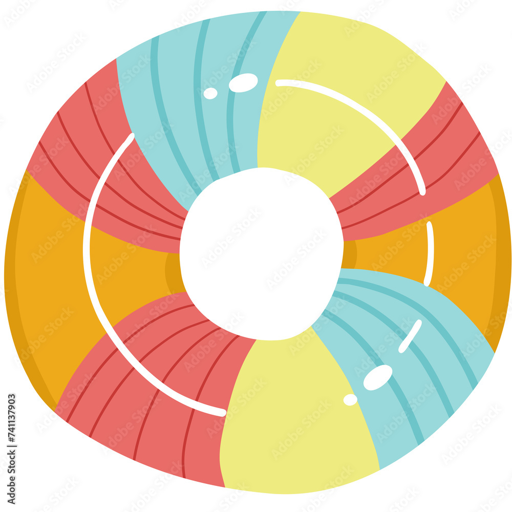 Obraz premium Beach rubber ring illustration