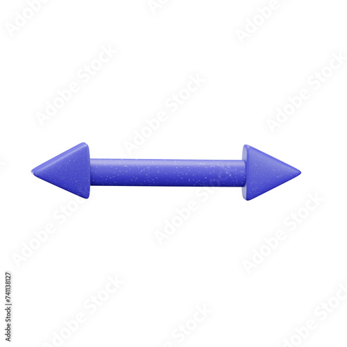 3d blue arrow icon isolated on transparent background-3D illustration