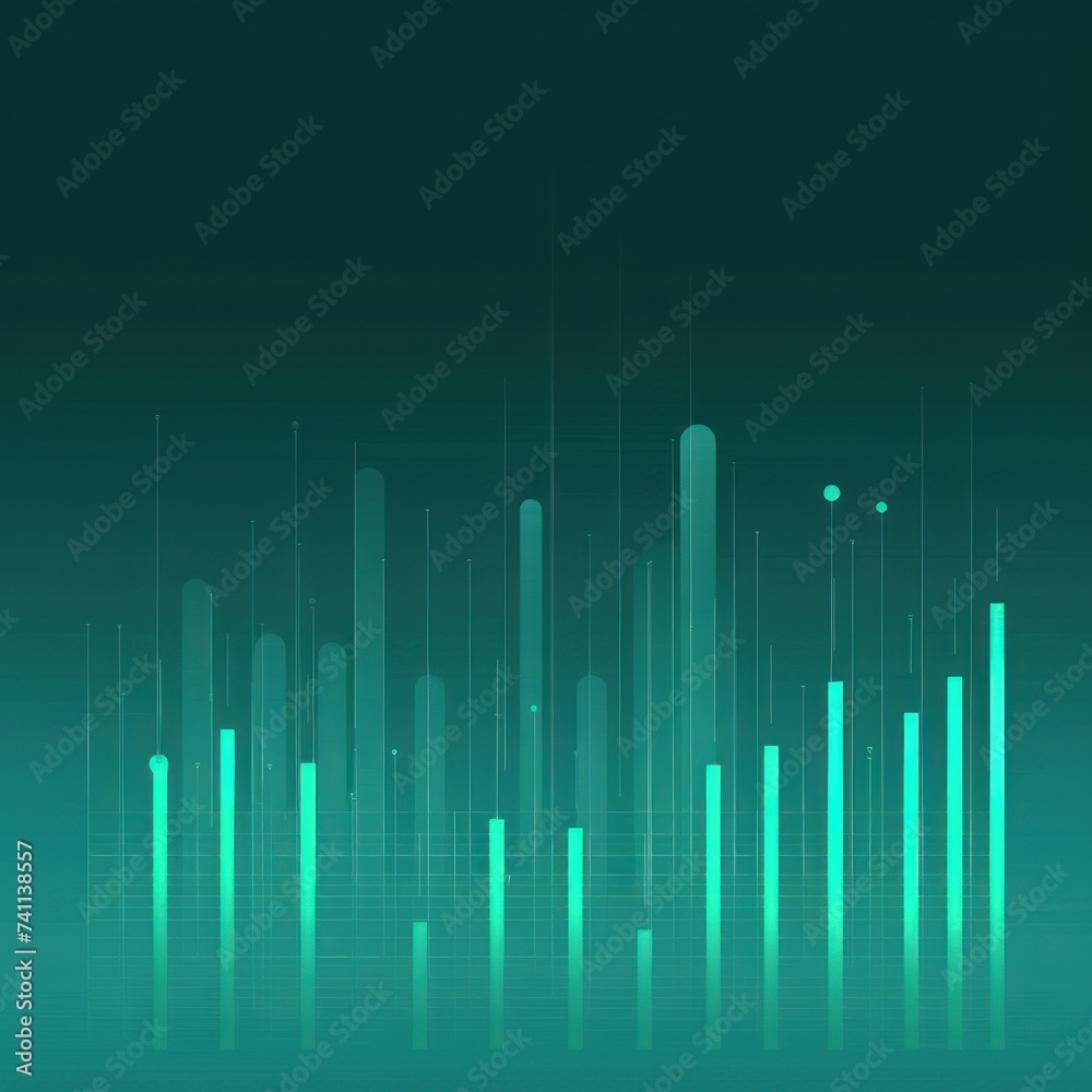 Teal abstract statistics chart wallpaper background illustration