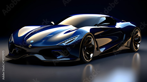 Sleek Gran Turismo (GT) Car in Blue - An Epitome of Speed and Automotive Engineering © Lottie