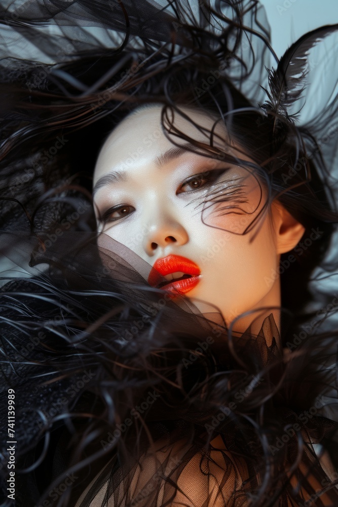 Professional Photography of an Asian Top Model in a High-Fashion Editorial Shoot, Generative AI Professional Photography of an Asian Top Model in a High-Fashion Editorial Shoot, Generative AI