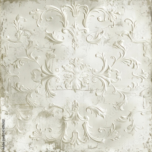 White vintage background, antique wallpaper design