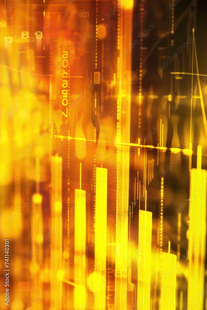 Yellow abstract statistics chart wallpaper background illustration