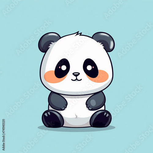 Adorable panda: a charming illustration. Image made by artificial intelligence. 