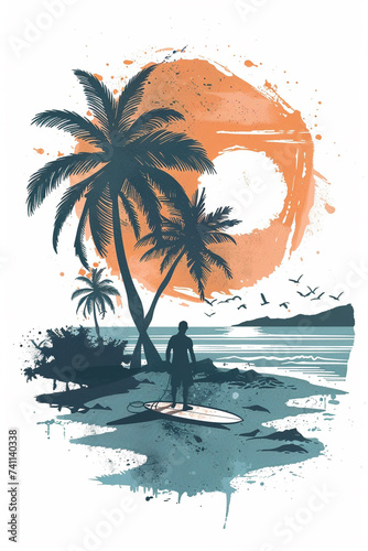 tropical island illustration