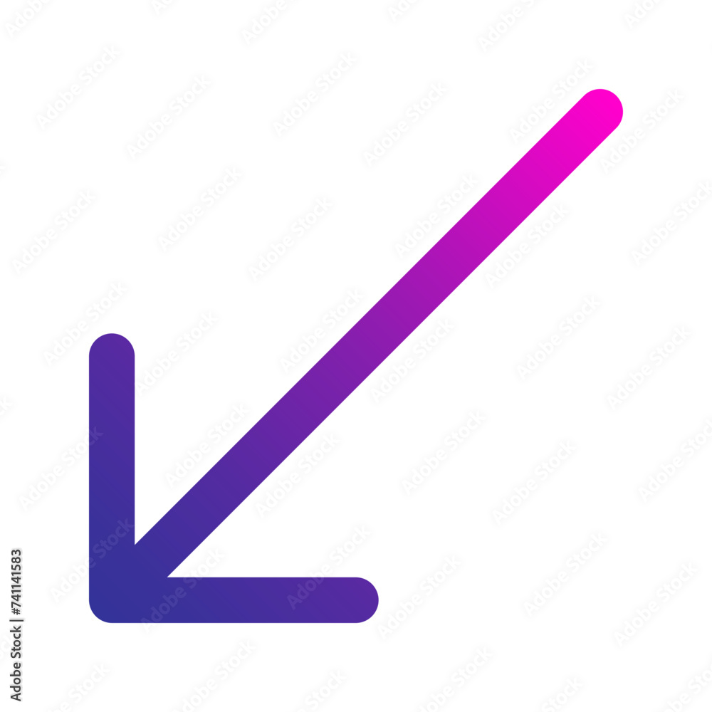 down left arrow gradient icon down left arrow gradient icon