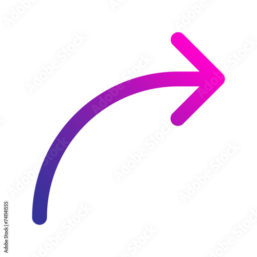 curved arrow gradient icon