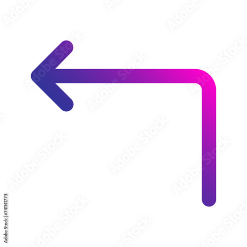 turn left gradient icon