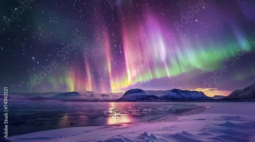 Spectacular northern lights dancing across the night sky a mesmerizing natural light show colors and movements capturing the imagination