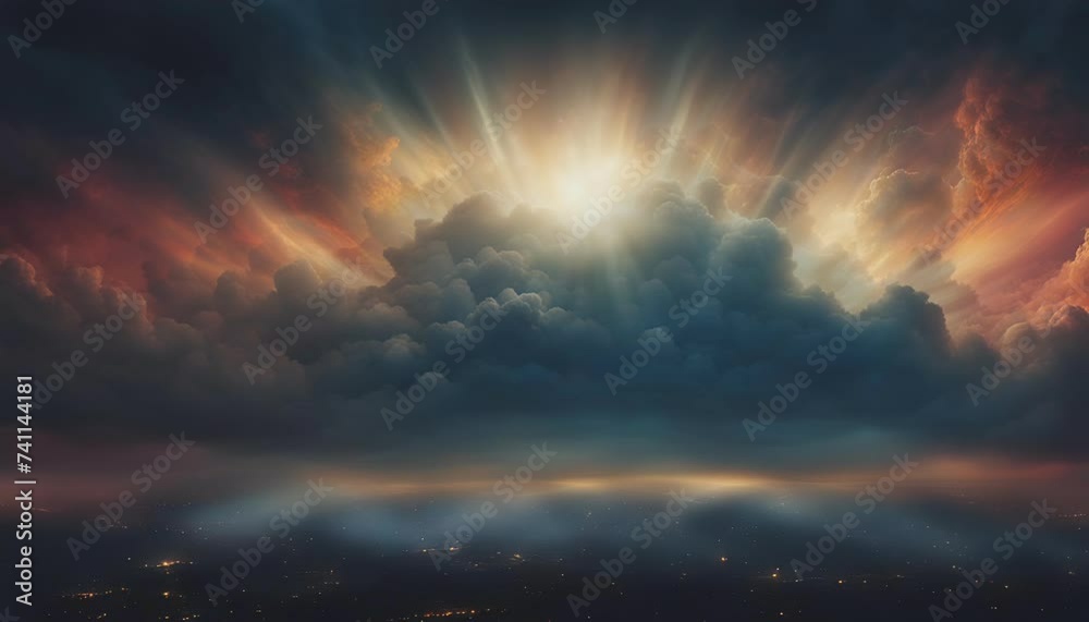 motion clouds and lights at sunset