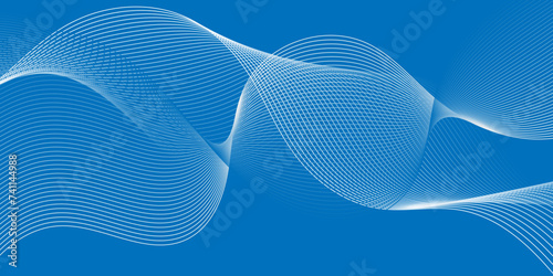 Abstract blue blend digital wave lines and technology transparent. Minimal carve wavy white and blue flowing wave lines and glowing moving lines. Futuristic technology and sound wave lines background