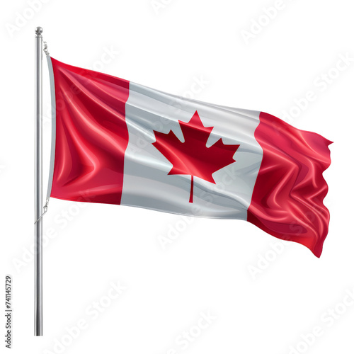 Canadian flag isolated on transparent background, cut out, png