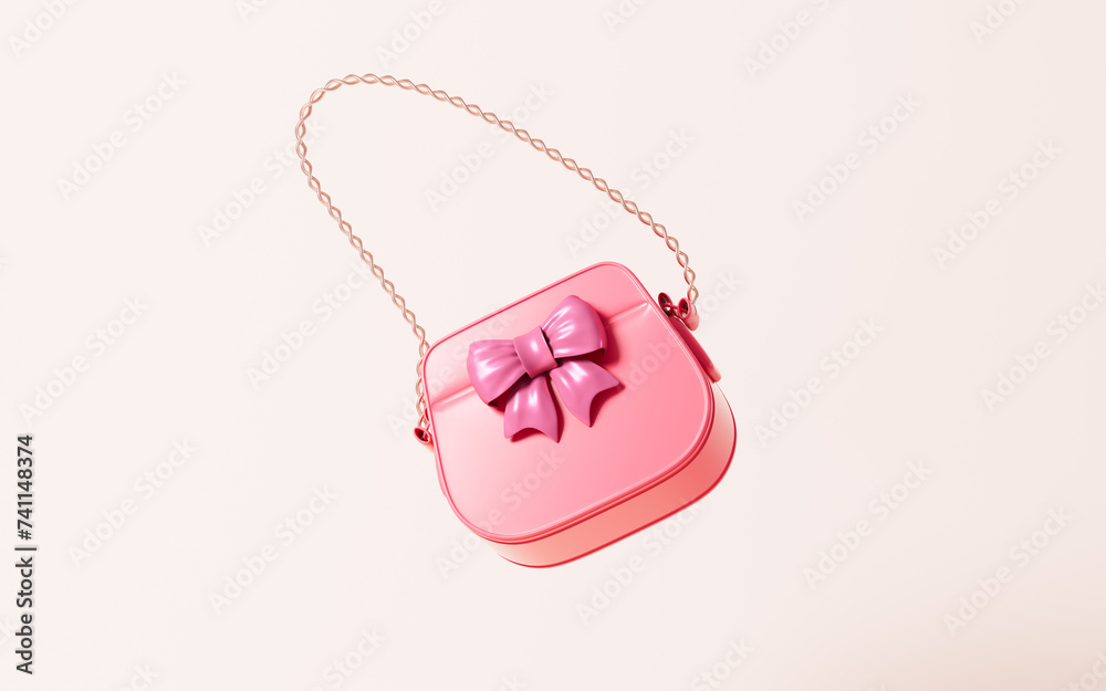 Woman handbag, cosmetic bag, shopping bag model, 3d rendering. Woman handbag, cosmetic bag, shopping bag model, 3d rendering.