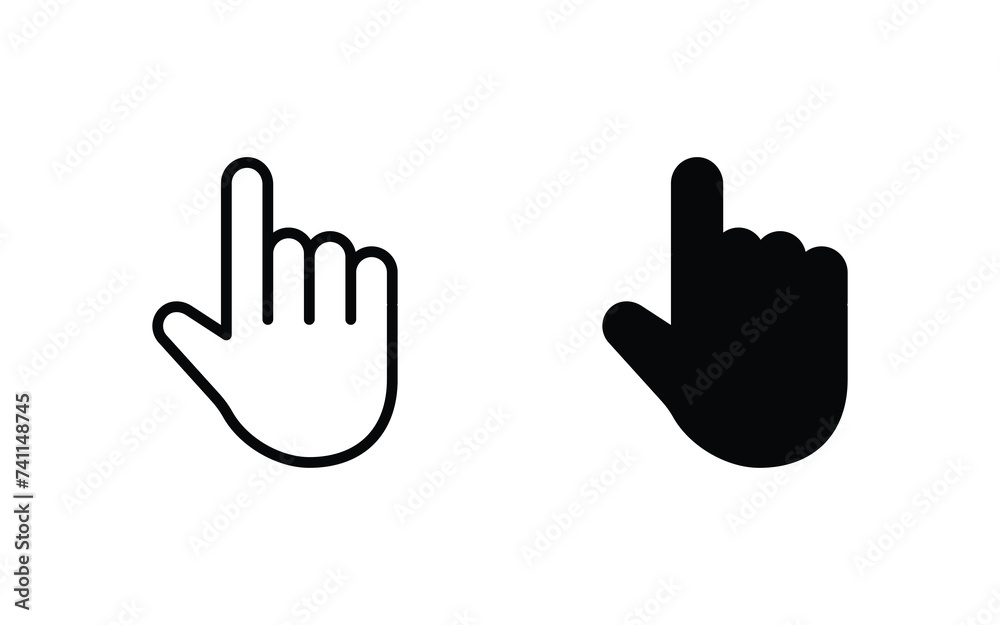 Hand click icon set. pointer icon vectors Hand click icon set. pointer icon vectors