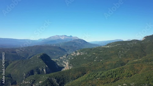 Vikos Aoos National Park in Europe, Greece, Epirus in summer on a sunny day. photo