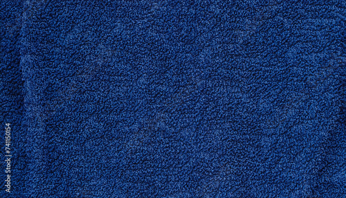 Dark blue towel cloth texture background, seamless pattern, high-resolution photo