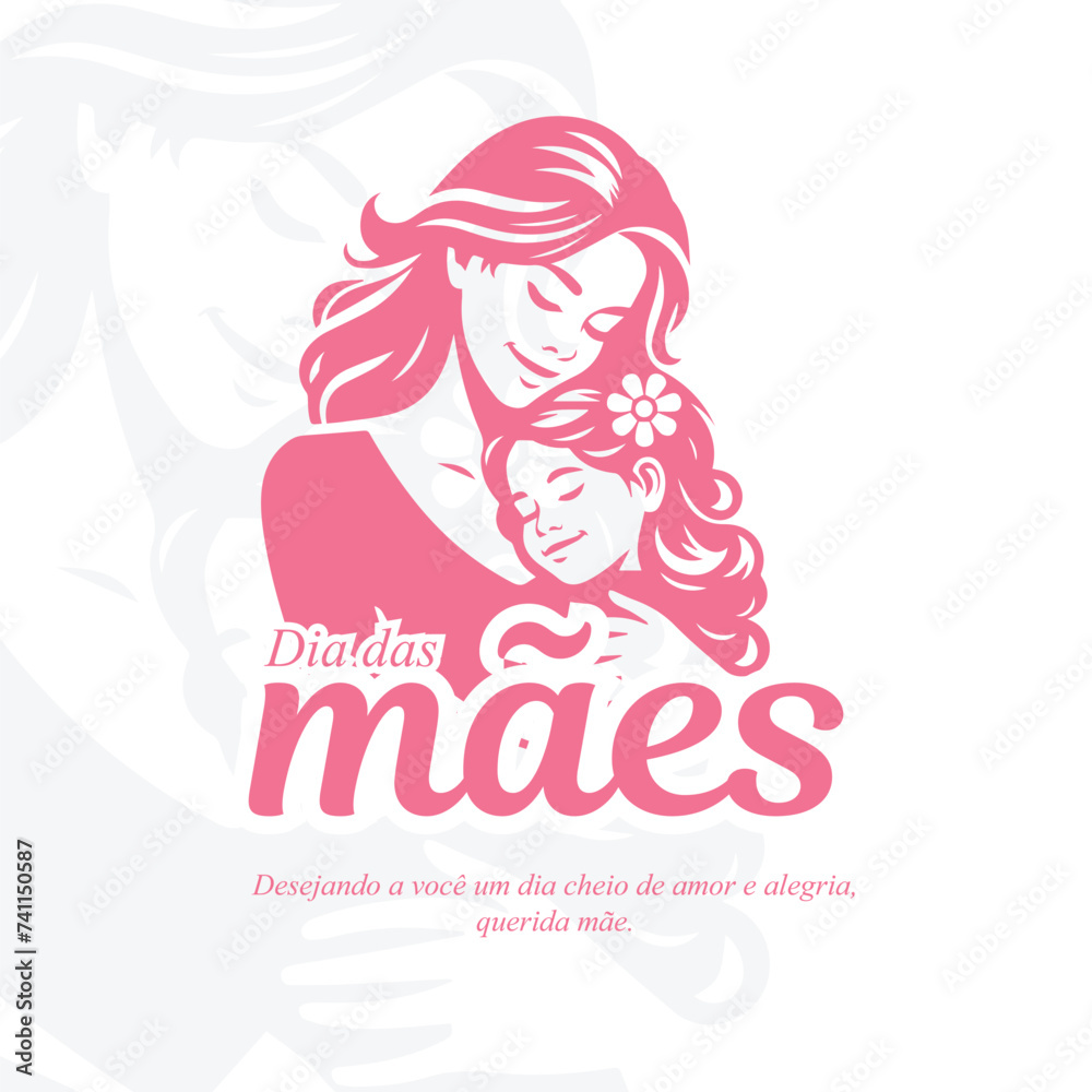 Happy Mother's Day greeting card in Brazilian Portuguese Happy Mother's Day greeting card in Brazilian Portuguese