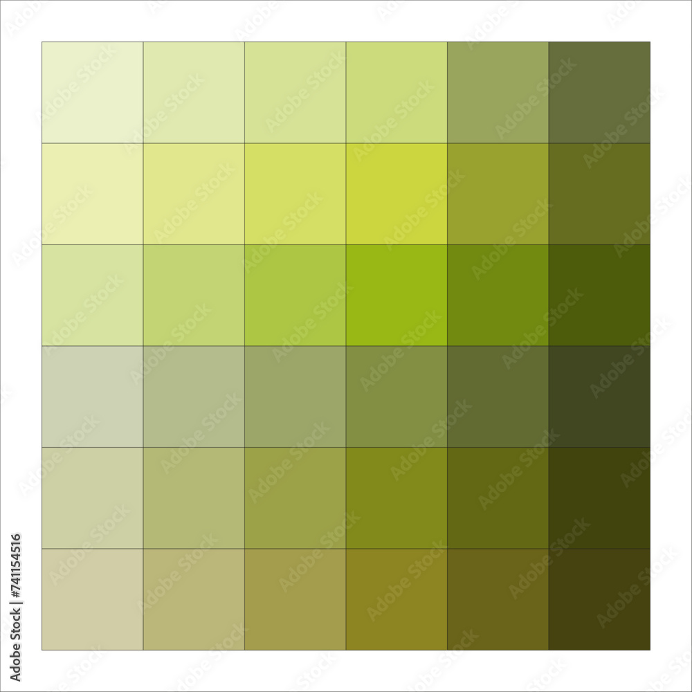 Earthy green gradient squares. Olive to moss soft transition. Nature inspired geometric grid. Vector illustration. EPS 10.