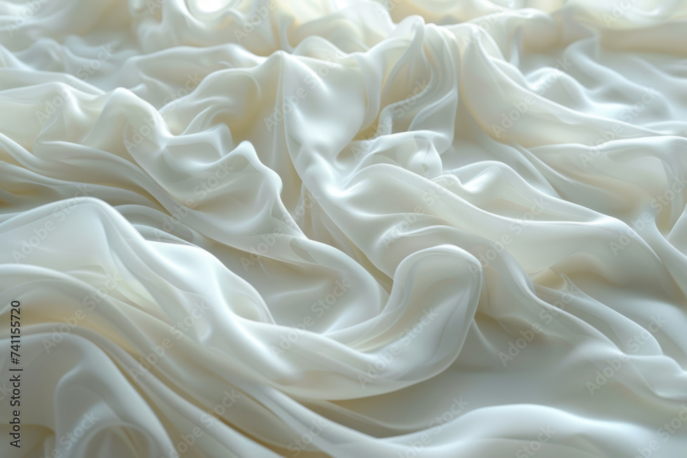 Fototapeta premium White silk bedding sheets.