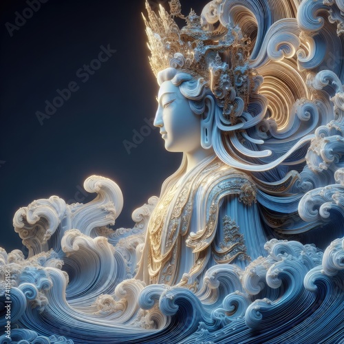 Mazu(the Chinese sea goddess) with Generative AI. photo