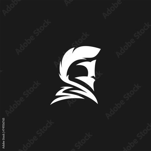 knight silhouette logo concept vector icon