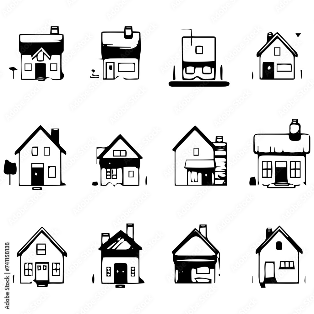 real estate icons set