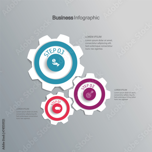 Infographic vector, graph. presentation. Business concepts, parts, steps, processes. Visualization of infographic data. Startup template. - Vector