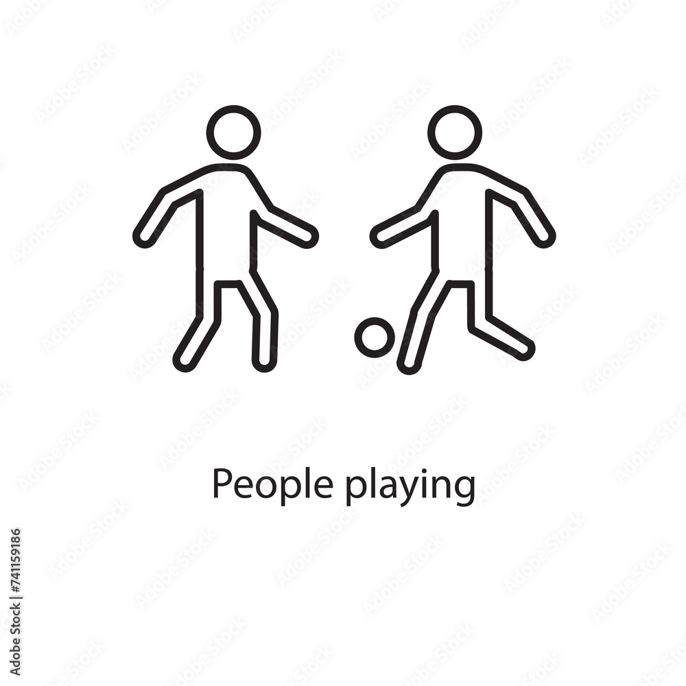 People playing Ball icon icon vector flat liner illustration on white background..eps People playing Ball icon icon vector flat liner illustration on white background..eps