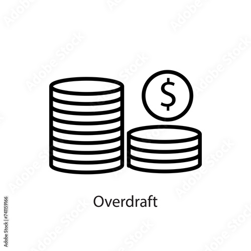  Overdraft icon. flat vector Overdraft icon on white background.eps