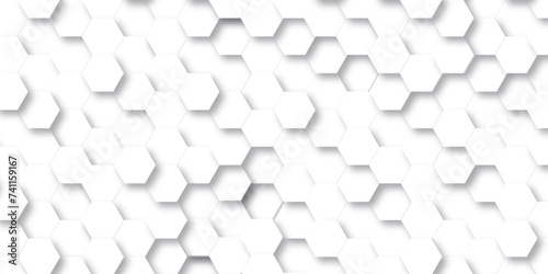 Abstract background with hexagons honeycomb technology texture. Hexagonal shape 3d structure light seamless geometric background. Surface polygon pattern with digital hexagon and futuristic business.