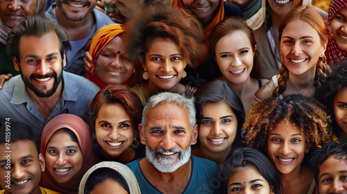 A group of diverse people multicultural ethnicities from different people around the world